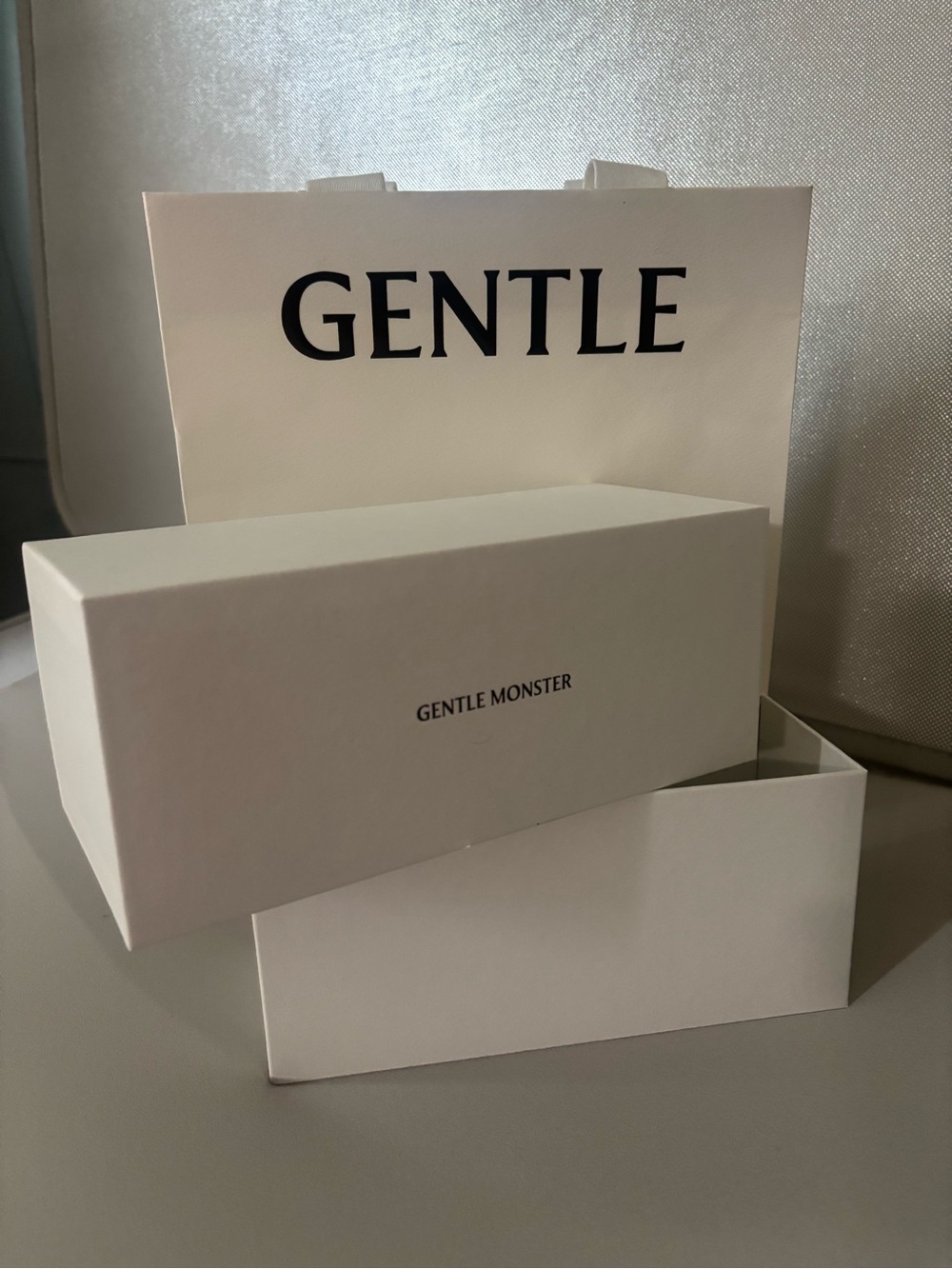 GENTLE MONSTER White Branded Paper Bag and Box Set